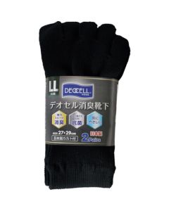 Deocell ถุงเท้าดับกลิ่นมีส้น 5 นิ้ว สีดำ LL
