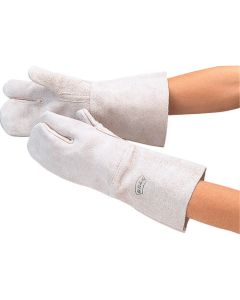 Welded Long 3 Finger Leather Gloves 1ชุด