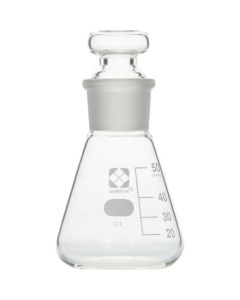 ขวดรูปทรงกรวย Erlenmeyer พร้อมจุกปิด ขนาด 50 มล. บรรจุ 10 ชิ้น