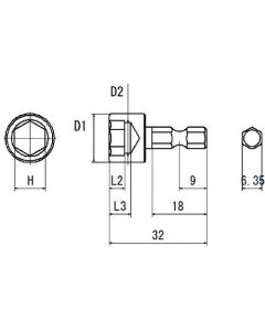 ดอกไขควงหัวลูกบล็อก V-17B H12x34 (00010241)