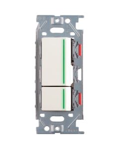 (210026822) PXP-J-NKW02009-PW สวิตช์คู่แบบฝังพร้อมไฟนำทาง สีขาวบริสุทธิ์