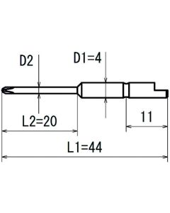 ดอกไขควงปากแฉกแม่เหล็ก PH0 44mm 2.3x20 แกน 4mm (00000210)
