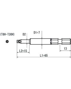 ดอกไขควงหัวท็อกซ์ Tamper Proof V-21T T27Hx7x65 (6x15) (0000416)