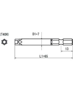 ดอกไขควงหัวท็อกซ์ Tamper Proof V-21T T40Hx7x65 (0000420)