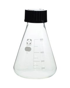 ขวดรูปทรงกรวย Erlenmeyer พร้อมฝาเกลียว ขนาด 500 มล. บรรจุ 4 ขวด