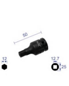 ประแจหกเหลี่ยมชนิดสั้น มุมสอด 12.7 x ด้านตรงข้าม 12 มม