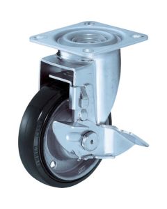 Plate Type Caster 420S Series  (pressed rubber wheel)