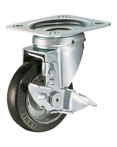 Plate Type Caster 400S Series  (pressed rubber wheel)