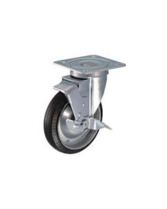 Plate Type Caster 400S Series  (pressed rubber wheel)