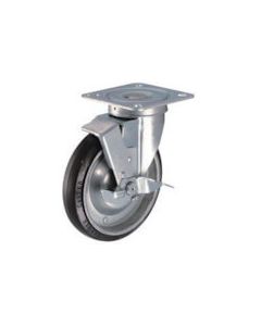 Plate Type Caster 400S Series  (pressed rubber wheel)
