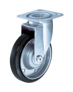 Plate Type Caster 420S Series  (pressed rubber wheel)