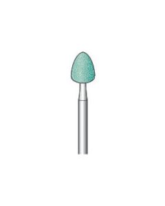หินเจียรมีเพลา (10 ชิ้น) ขนาดเม็ด #100 สีเขียว เส้นผ่านศูนย์กลางภายนอกลูกกระสุนปืน 6.5 มม