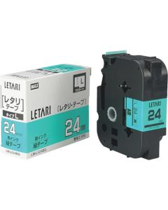 เทปลามิเนตสำหรับ BeePop Mini รุ่น LM-L524BG สีเขียวตัวอักษรสีดำ กว้าง 24 มม. x ม้วนละ 8 ม.