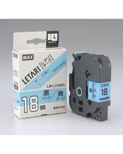 เทปลามิเนตสำหรับ BeePop Mini รุ่น LM-L518BS สีน้ำเงินตัวอักษรสีดำ กว้าง 18 มม. x ม้วนละ 8 ม.