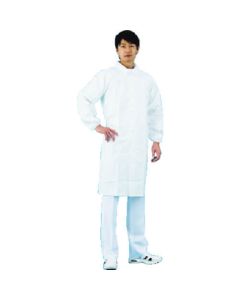 เสื้อโค้ทสีขาว Tyvek (R) พร้อมข้อมือยางยืด M