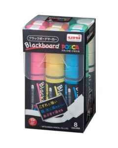 ชุด Black Board POSCA หัวตัด 8.0mm (8 สี)