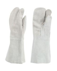 Cow Split Leather Long Gloves