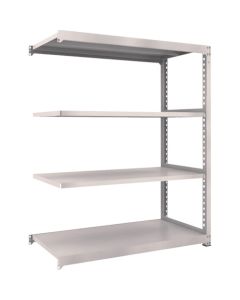 ชั้นวางเหล็ก รุ่น M3 สำหรับงานปานกลาง ขนาด 1500 x 721 x สูง 2100 มม. 4 ชั้น แบบเชื่อมต่อกัน สีเทานีโอ