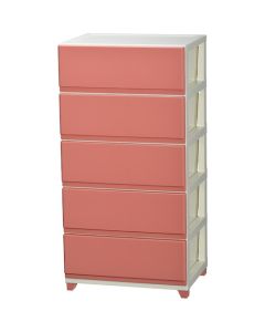 ตู้ลิ้นชักกว้าง 5 ชั้น ยี่ห้อ Decony สีชมพู รุ่น IV