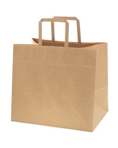 ถุงกระดาษสำหรับช้อปปิ้ง รุ่น N Flat Charm Bag หูหิ้วแบน 300-1 ไม่ฟอกขาว สีพื้น 50 ชิ้นต่อแพ็ค