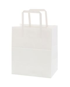 ถุงกระดาษสำหรับช้อปปิ้ง รุ่น N Flat Charm Bag หูหิ้วแบน รหัส 220-2 สีขาวล้วน บรรจุ 50 ชิ้นต่อแพ็ค