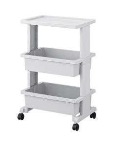 โต๊ะวางของแบบมีล้อเลื่อน 3 ชั้น รุ่น Lycee Mini สีเทาอ่อน