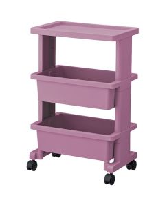 โต๊ะวางของแบบมีล้อ 3 ชั้น รุ่น Lycee Style สีชมพูเทา