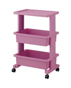 รถเข็นโต๊ะ 3 ชั้น Recess Aisle สีชมพูเทา