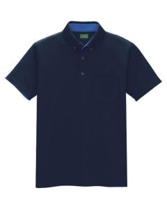 เสื้อโปโลแขนสั้นป้องกันไฟฟ้าสถิตย์ (unisex) สีกรมท่า LL