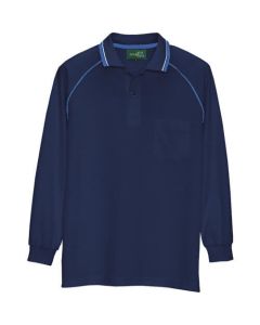เสื้อโปโลแขนยาวป้องกันไฟฟ้าสถิตย์ (unisex) สีกรมท่า M