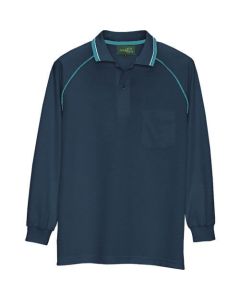 เสื้อโปโลแขนยาวป้องกันไฟฟ้าสถิตย์ (unisex) iron blue LL