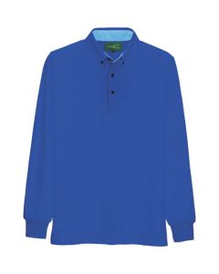 เสื้อโปโลแขนยาวป้องกันไฟฟ้าสถิตย์ (unisex) สีฟ้า SS