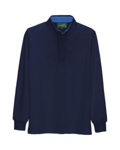 เสื้อโปโลแขนยาวป้องกันไฟฟ้าสถิตย์ (unisex) สีกรมท่า M
