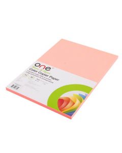 กระดาษสีถ่ายเอกสาร 20 ชมพูสะท้อนแสง (100แผ่น) ONE
