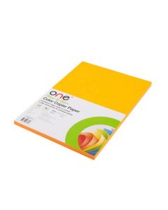 กระดาษสีถ่ายเอกสาร 21 ส้มสะท้อนแสง (100แผ่น) ONE