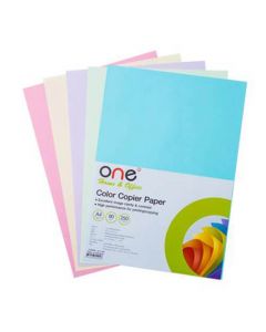 กระดาษสีถ่ายเอกสารชุด B ม่วง เขียว ชมพู ฟ้า ครีม ONE
