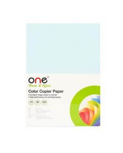 กระดาษสีถ่ายเอกสาร 1 A4 80 แกรม ฟ้าอ่อน (500แผ่น) ONE