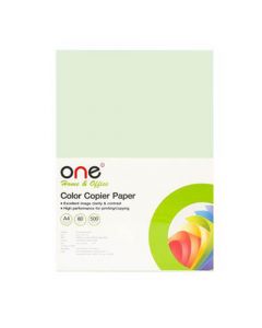 กระดาษสีถ่ายเอกสาร 2 A4 80แกรม เขียวอ่อน (500แผ่น) ONE