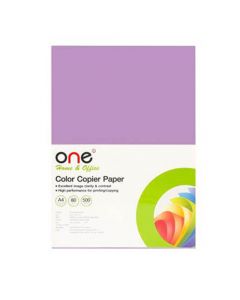 กระดาษสีถ่ายเอกสาร 3 A4 80 แกรม ม่วงเข้ม (500แผ่น) ONE