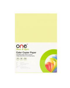 กระดาษสีถ่ายเอกสาร 6 A4 80 แกรม เหลือง (500แผ่น) ONE
