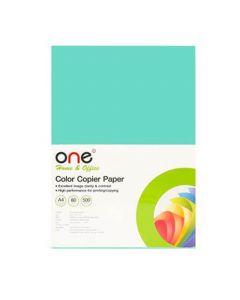 กระดาษสีถ่ายเอกสาร 7 A4 80 แกรม เขียวหยก (500แผ่น) ONE