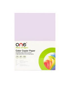 กระดาษสีถ่ายเอกสาร 11 A4 80แกรม ม่วงอ่อน (500แผ่น) ONE