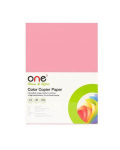 กระดาษสีถ่ายเอกสาร 15 A4 80แกรม ชมพูเข้ม (500แผ่น) ONE