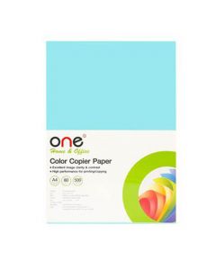 กระดาษสีถ่ายเอกสาร 16 A4 80 แกรม ฟ้าเข้ม (500แผ่น) ONE