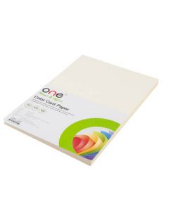 กระดาษการ์ดสี A4 120 แกรม ครีม (แพ็ค100แผ่น) ONE