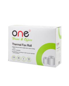 กระดาษแฟกซ์ 210 มม. x 30 หลา แกน 1 ซม. (แพ็ค12ม้วน) ONE