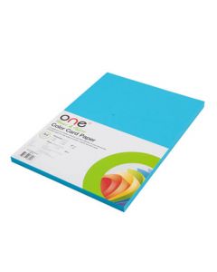 กระดาษการ์ดสี 22 160 แกรม ฟ้า (แพ็ค50แผ่น) ONE