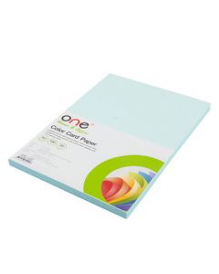 กระดาษการ์ดสี A4 180 แกรม ฟ้า (50แผ่น) ONE