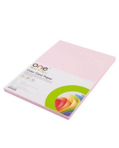 กระดาษการ์ดสี A4 180 แกรม ชมพู (50แผ่น) ONE