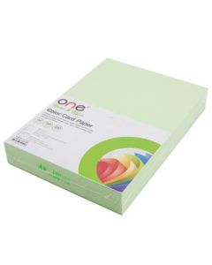 กระดาษการ์ดสี A4 180 แกรม เขียว (200แผ่น) ONE